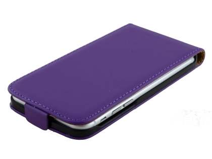 Slim Genuine Leather Flip Case for iPhone 6s/6 - Purple