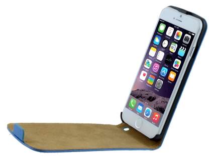 Slim Genuine Leather Flip Case for iPhone 6s/6 - Sky Blue