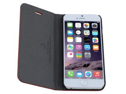 Genuine Textured Leather Wallet Case with Stand for iPhone 6s/6 - Red