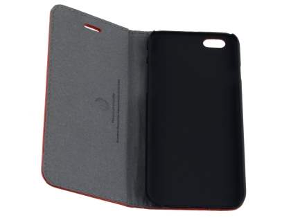 Genuine Textured Leather Wallet Case with Stand for iPhone 6s/6 - Red