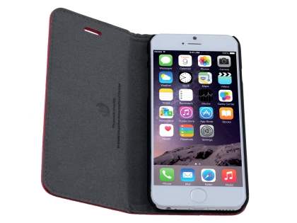 Genuine Textured Leather Wallet Case with Stand for iPhone 6s/6 - Coral Pink