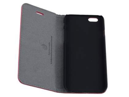 Genuine Textured Leather Wallet Case with Stand for iPhone 6s/6 - Coral Pink