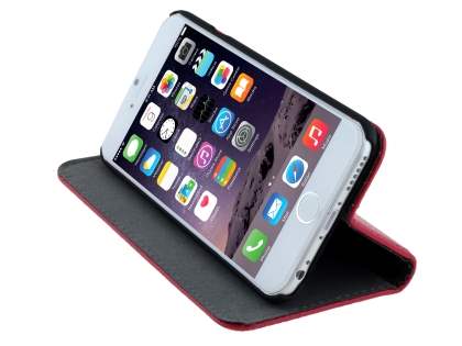 Genuine Textured Leather Wallet Case with Stand for iPhone 6s/6 - Coral Pink