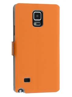 Slim Genuine Leather Portfolio Case for Samsung Galaxy Note 4 - Orange Slim Genuine Leather Portfolio Case for Samsung Galaxy Note 4 - Orange
