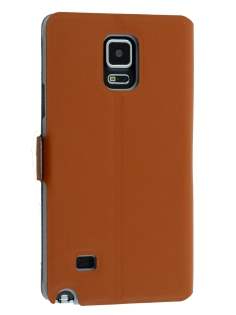 Slim Genuine Leather Portfolio Case for Samsung Galaxy Note 4 - Brown Slim Genuine Leather Portfolio Case for Samsung Galaxy Note 4 - Brown