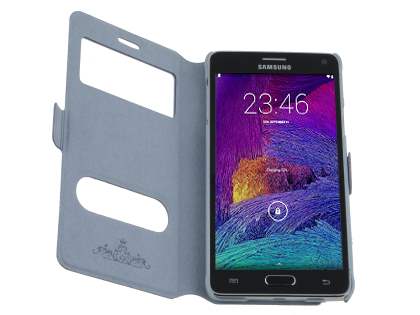 Slim Genuine Leather Portfolio Case for Samsung Galaxy Note 4 - Brown