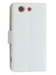 Synthetic Leather Wallet Case with Stand for Sony Xperia Z3 Compact - Pearl White Leather Wallet Case