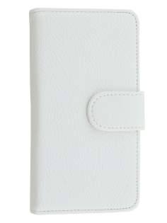 Synthetic Leather Wallet Case with Stand for Sony Xperia Z3 Compact - Pearl White