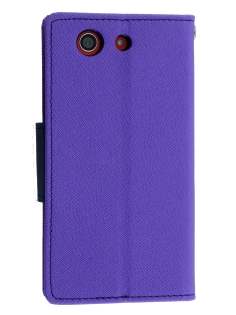 Mercury Goospery Colour Fancy Diary Case with Stand for Sony Xperia Z3 Compact - Purple/Navy