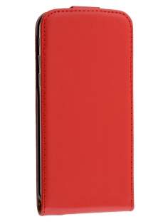 Slim Genuine Leather Flip Case for iPhone 6s Plus/6 Plus - Red
