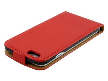 Slim Genuine Leather Flip Case for iPhone 6s Plus/6 Plus - Red
