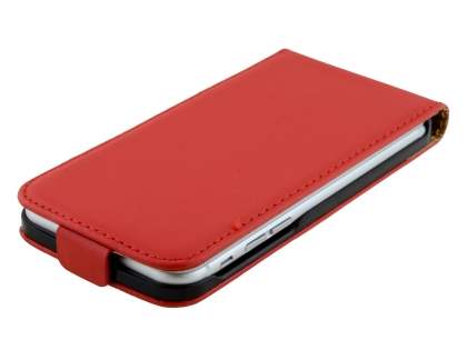 Slim Genuine Leather Flip Case for iPhone 6s Plus/6 Plus - Red