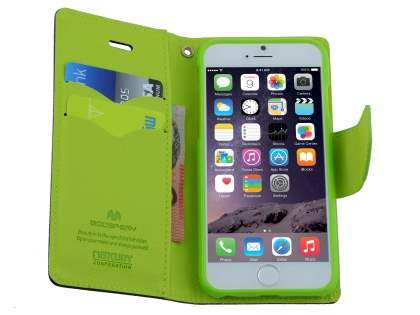 Mercury Goospery Colour Fancy Diary Case with Stand for iPhone 6s Plus/6 Plus - Navy/Lime