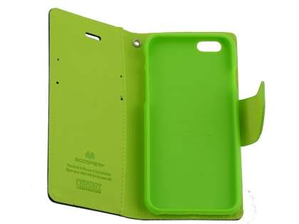 Mercury Goospery Colour Fancy Diary Case with Stand for iPhone 6s Plus/6 Plus - Navy/Lime