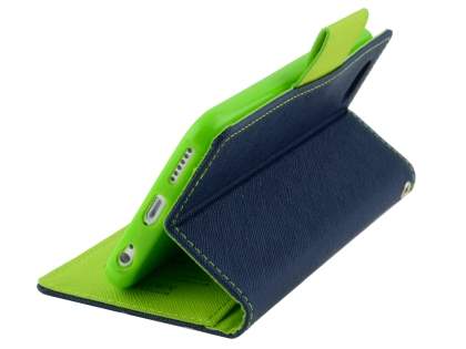 Mercury Goospery Colour Fancy Diary Case with Stand for iPhone 6s Plus/6 Plus - Navy/Lime