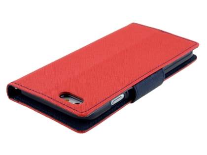 Mercury Goospery Colour Fancy Diary Case with Stand for iPhone 6s Plus/6 Plus - Red/Navy
