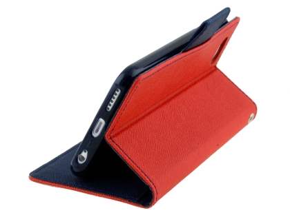 Mercury Goospery Colour Fancy Diary Case with Stand for iPhone 6s Plus/6 Plus - Red/Navy