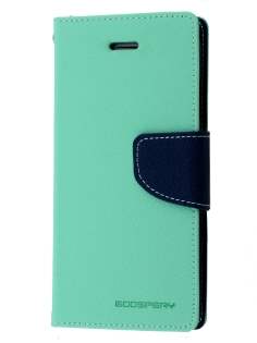 Mercury Goospery Colour Fancy Diary Case with Stand for iPhone 6s Plus/6 Plus - Mint/Navy