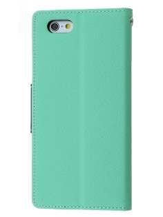 Mercury Goospery Colour Fancy Diary Case with Stand for iPhone 6s Plus/6 Plus - Mint/Navy