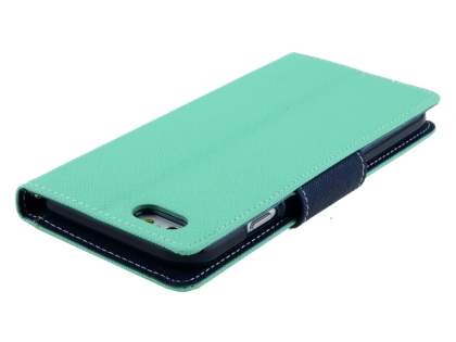Mercury Goospery Colour Fancy Diary Case with Stand for iPhone 6s Plus/6 Plus - Mint/Navy