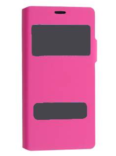 Slim Genuine Leather Portfolio Case for Sony Xperia Z3 - Pink
