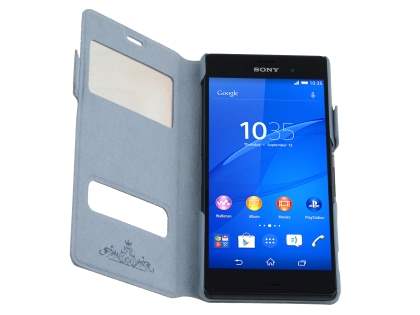Slim Genuine Leather Portfolio Case for Sony Xperia Z3 - Pink