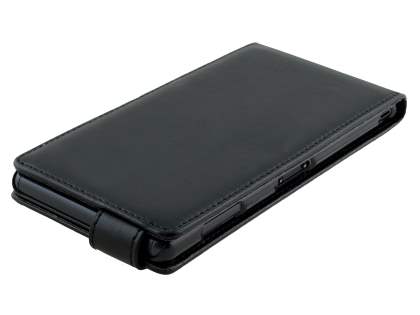Synthetic Leather Flip Case for Sony Xperia Z3 - Classic Black