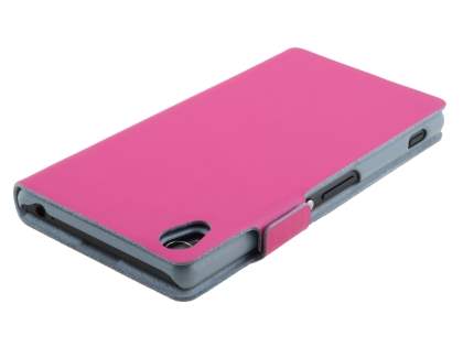 Slim Genuine Leather Portfolio Case for Sony Xperia Z3 - Pink