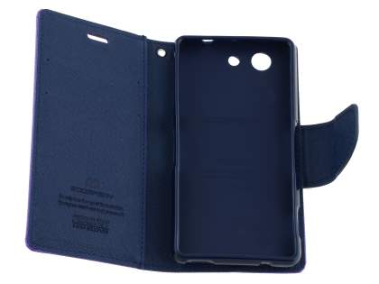 Mercury Goospery Colour Fancy Diary Case with Stand for Sony Xperia Z3 Compact - Purple/Navy