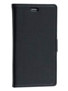Synthetic Leather Wallet Case with Stand for Samsung Galaxy Alpha - Classic Black