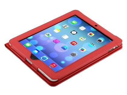 Synthetic Leather Flip Case with Fold-Back Stand for iPad 1st Gen - Red