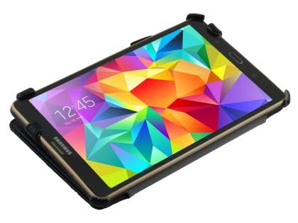 Synthetic Leather Flip Case with Multi-Angle Tilt Stand for Samsung Galaxy Tab S 8.4 - Classic Black