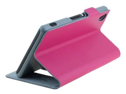 Slim Genuine Leather Portfolio Case for Sony Xperia Z3 - Pink