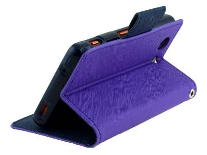Mercury Goospery Colour Fancy Diary Case with Stand for Sony Xperia Z3 Compact - Purple/Navy