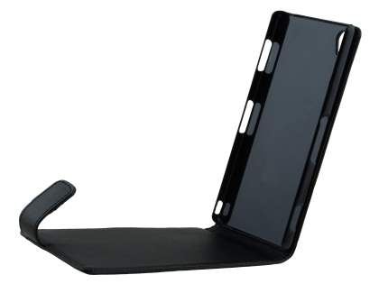 Synthetic Leather Flip Case for Sony Xperia Z3 - Classic Black