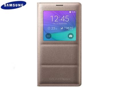 Genuine Samsung Galaxy Note 4 S-View Premium Cover Case - Gold Genuine Samsung Galaxy Note 4 S-View Premium Cover Case - Gold