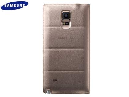 Genuine Samsung Galaxy Note 4 S-View Premium Cover Case - Gold