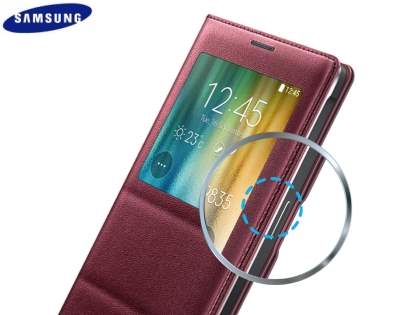 Genuine Samsung Galaxy Note 4 S-View Premium Cover Case - Plum