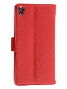 Synthetic Leather Wallet Case with Stand for Sony Xperia Z3 - Red Leather Wallet Case