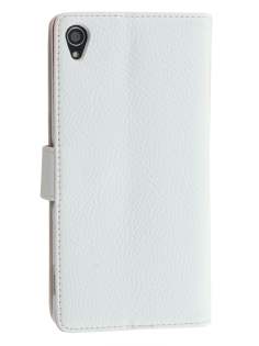 Synthetic Leather Wallet Case with Stand for Sony Xperia Z3 - Pearl White Leather Wallet Case