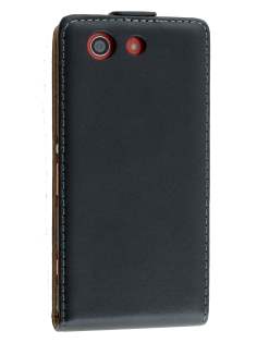 Sony Xperia Z3 Compact Slim Genuine Leather Flip Case - Classic Black Sony Xperia Z3 Compact Slim Genuine Leather Flip Case - Classic Black