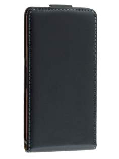 Sony Xperia Z3 Compact Slim Genuine Leather Flip Case - Classic Black