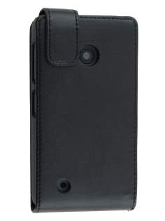 Nokia Lumia 530 Synthetic Leather Flip Case - Classic Black Nokia Lumia 530 Synthetic Leather Flip Case - Classic Black