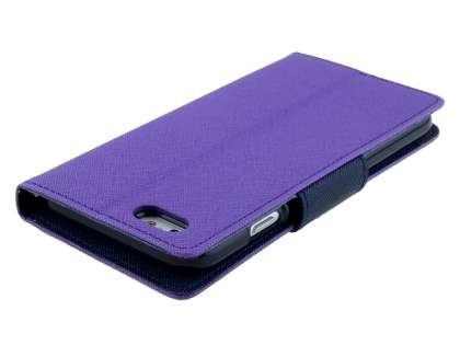 Mercury Goospery Colour Fancy Diary Case with Stand for iPhone 6s Plus/6 Plus - Purple/Navy