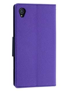 Mercury Goospery Colour Fancy Diary Case with Stand for Sony Xperia Z3 - Purple/Navy