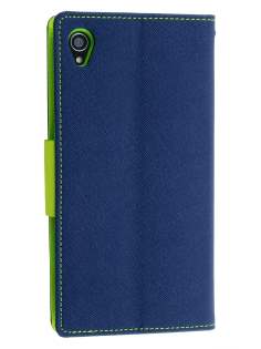 Mercury Goospery Colour Fancy Diary Case with Stand for Sony Xperia Z3 - Navy/Lime