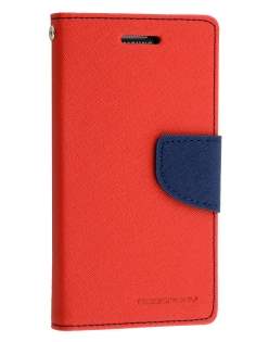 Mercury Goospery Colour Fancy Diary Case with Stand for Samsung Galaxy Alpha - Red/Navy Mercury Goospery Colour Fancy Diary Case with Stand for Samsung Galaxy Alpha - Red/Navy