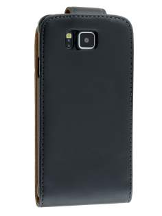 Samsung Galaxy Alpha Synthetic Leather Flip Case - Black Samsung Galaxy Alpha Synthetic Leather Flip Case - Black