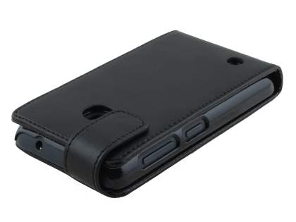 Nokia Lumia 530 Synthetic Leather Flip Case - Classic Black