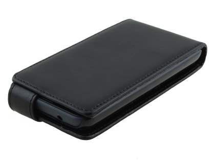 Nokia Lumia 530 Synthetic Leather Flip Case - Classic Black